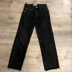Re/Done High Rise Stovepipe Crop Jeans